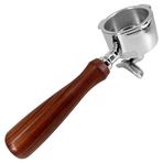 NEOUZA Espresso Portafilter 51 mm DeLonghi Dedica EC680 EC685 Smeg Kahnane Makinesi ile Uyumlu, Basınçsız Sepet, Çift Ağız 3 Kulak, Gümüş Ve Ahşap