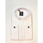 Neowit Beyaz Gizli Düğme Kol Düğmeli Slim Fit Gömlek - XL