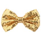 Neptniopllab Parlak Pullu Katı Papyon Erkekler için Köpüklü Önceden Bağlı Papyon Glitter Noel Doğum Günü Partisi Fantezi Elbise, Altın, 1pc