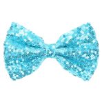 Neptniopllab Parlak Pullu Katı Papyon Erkekler için Köpüklü Önceden Bağlı Papyon Glitter Noel Doğum Günü Partisi Fantezi Elbise, Gök Mavisi, 1pc