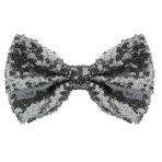 Neptniopllab Parlak Pullu Katı Papyon Erkekler için Köpüklü Önceden Bağlı Papyon Glitter Noel Doğum Günü Partisi Fantezi Elbise, Gri, 1pc