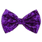 Neptniopllab Parlak Pullu Katı Papyon Erkekler için Köpüklü Önceden Bağlı Papyon Glitter Noel Doğum Günü Partisi Fantezi Elbise, Mor, 1pc
