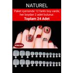 Nera Classy Ayak Tips Naturel Ayak Takma Tırnak 24 Adet 12 Farklı Boy