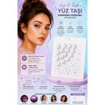 Nera Classy Kelebek Desenli Kristal Detaylı Yüz Taşı Kendinden Yapışkanlı Sticker Seti