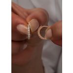 Nereze 925 Ayar 15 mm Zirkon Taşlı Tamtur Gümüş Küpe