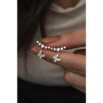 Nereze 925 Ayar Beş Taşlı Sallantılı Kelebek Kadın Gümüş Küpe
