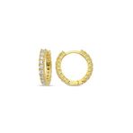 Nereze 925 Ayar Gümüş Gold Kaplama 15 mm Zirkon Taşlı Tamtur Küpe