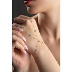 Nereze 925 Ayar Gümüş Gold Kaplama Minik Toplu Nazar Göz Şahmeran Bileklik