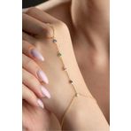 Nereze 925 Ayar Gümüş Gold Kaplama Mix Zirkon Taşlı Kalpli Şahmeran Bileklik