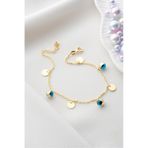 Nereze 925 Ayar Gümüş Gold Kaplama Nazar Göz Pullu Bileklik