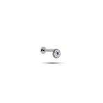 NEREZE 925 Ayar Gümüş Rodyumlu Minimal Çiçek Tragus Piercing Küpe