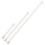 NEREZE 925 Ayar Gümüş Uzatma Zinciri (Bileklik, Kolye, Halhal, Şahmeran Kullanımına Uygun) (Rose, 15 cm)