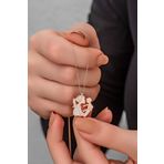 Nereze 925 Ayar Gümüş Zirkon Taşlı Rose Anne Bebek Kadın Kolye