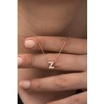 Nereze 925 Ayar Harf 3 Boyutlu Z Harfi Kadın Gümüş Kolye