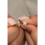 Nereze 925 Ayar Minik Gold Deniz Yıldızı Kadın Gümüş Küpe
