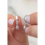 Nereze 925 Ayar Rodyum Kaplama 10 mm Sallantılı Tek Taşlı Gümüş Küpe