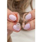 Nereze 925 Ayar Rose 10 mm Halka Sallantılı Baget Taşlı Gümüş Küpe