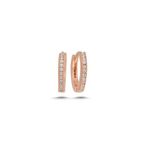 Nereze 925 Ayar Rose 15 mm Tamtur Halka Kadın Gümüş Küpe