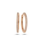Nereze 925 Ayar Rose 25 mm Tamtur Halka Kadın Gümüş Küpe