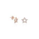 Nereze 925 Ayar Rose Zirkon Taşlı Yıldız Kadın Gümüş Küpe