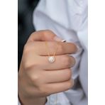 Nereze NRZ99349 Gold Elmas Montür Tektaş 925 Ayar Gümüş Kolye