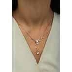 Nereze NRZ99653 Rose Zirkon Damla Taşlı Sarmaşık 925 Ayar Gümüş Kolye