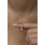 Nereze NRZ998423 Pembe Taşlı Kedi 925 Ayar Gümüş Kolye