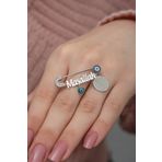 Nereze Unisex Bebek Gümüş Maşallah Yazılı Çengelli İğne