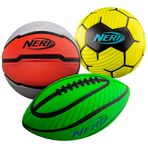 NERF Mini Köpük Spor Top Seti - Köpük Futbol, Futbol Topu + Basketbol Seti Çocuklar için Yumuşak Köpük Spor Seti - Çok Renkli