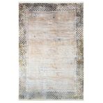 Nergis Altın Geometrik Modern Geometrik Etnik Desenli Boho Makinada Yıkanabilir Hafif Hav Toz Vermez Leke Tutmaz Kaymaz Taban Dijital Makine Baskı Halı Oturma Odası Salon Yolluk Koridor Mutfak Halısı