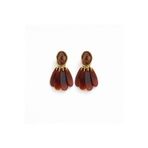 Nergis Collection Amber Damla Taşlı Gold Detaylı Sallantılı Küpe – Bohem Şık Tasarım