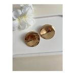 Nergis Collection Gold Plaka Tasarım Çelik Küpe
