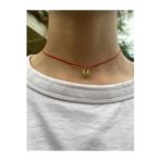 Nergis Collection Kırmızı İpli Harfli Choker Kolye