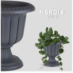 Nergis Saksı 3,4 Litre Plastik Ayaklı Çiçek Saksısı Salon Saksı Dekoratif Saksı Iç ve Dış Mekansaksı