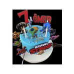 nerisdesign Brawl Stars Temalı 3d Cake Topper Doğum Günü Pasta Süsü, Tekli Pasta Kürdanı