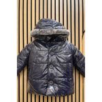 NerKids Şapkası Kürklü Parlak Mont - 2 - 3 Yaş - Lacivert