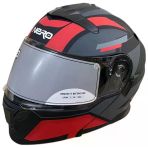 Nero Çene Açılır Kask 912 Mat Siyah-Kırmızı A4 Mat Siyah - Kırmızı
