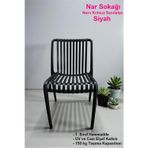 Nero Kolsuz Sandalye Bahçe, Balkon ve Cafe Sandalyesi Siyah