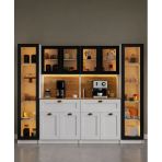 Nero Quad Modüler Kahve Köşesi Ve Kiler Dolabı Takımı Alüminyum Çerçeveli Cam Kapaklı Led Aydınlatmalı 190 X 240 Cm