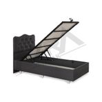 Nero Tek Kişilik Baza Prenses Başlık %100 Çelik+ Mdf 90 x 190 CM