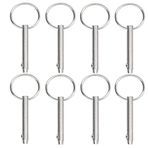 NERTOEE 8 adet hızlı gergi pimi, Bimini-Top pim, çap 1/4 (6,3 mm), toplam uzunluk 2,56 (65 mm), deniz paslanmaz çelik 316, kolay kurulum, kullanımı kolay