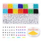 NERTOEE Kandi boncuklar, gökkuşağı boncuklar, bileklik, renkler, kandi boncuklar ve harf boncukları, plastik gökkuşağı boncukları, kolay kurulum
