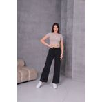 NEŞA KOTÇU GRİ Kadın Kot Pantolon Beli Lastikli Yüksek Bel Likralı PLAZZO Büyük-Küçük Beden Jeans
