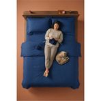 Nesco Lacivert King Size %100 Pamuk Nevresim Takımı 220X240 Nevresim 180X200 Çarşaf 4 Yastık Kılıfı - 220 x 240 cm