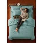 Nesco Mint Yeşili King Size %100 Pamuk Nevresim Takımı 220X240 Nevresim 180X200 Çarşaf 4 Yastık Kılıfı - Turkuaz - 220 x 240 cm