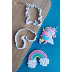 nescook 2'li Gökkuşağı Unicorn / Boynuzlu At Kurabiye Ve Şeker Hamuru Kalıbı