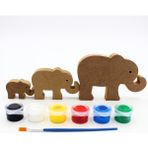 Neşeli Ahşap Ahşap Fil Figürü 3 Lü Takım 15CM 10CM 6cm Ahşap Boyama Ürünü.boyama Etkinliği.okul Öncesi