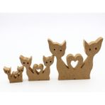 Neşeli Ahşap Ahşap Ikizkedi Figürü 3 Lü Takım 15CM 10CM 6cm Ahşap Boyama Ürünü.boyama Etkinliği.okul Öncesi