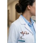 Neşeli Atölyem Doktor Hemşire Aksesuar Kırmızı Kalp Atışı Steteskop Doktor Broş