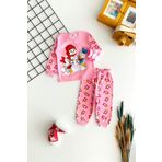 Neşeli Bebekler Baby Kardan Adamlı Baby Duck & Baby Daisy Duck Baskılı Pijama Takım Pembe